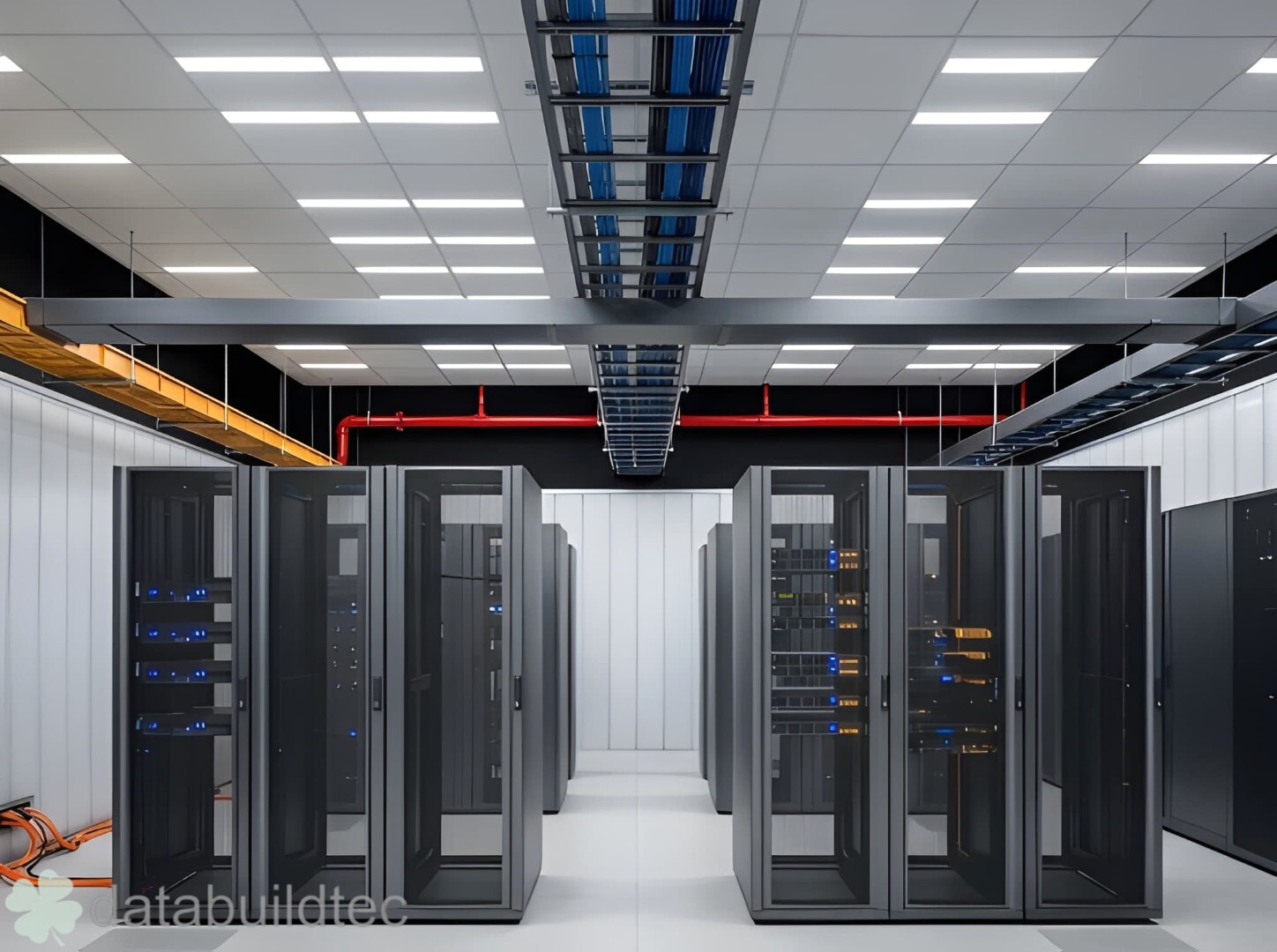 Data center with structural ceiling grid