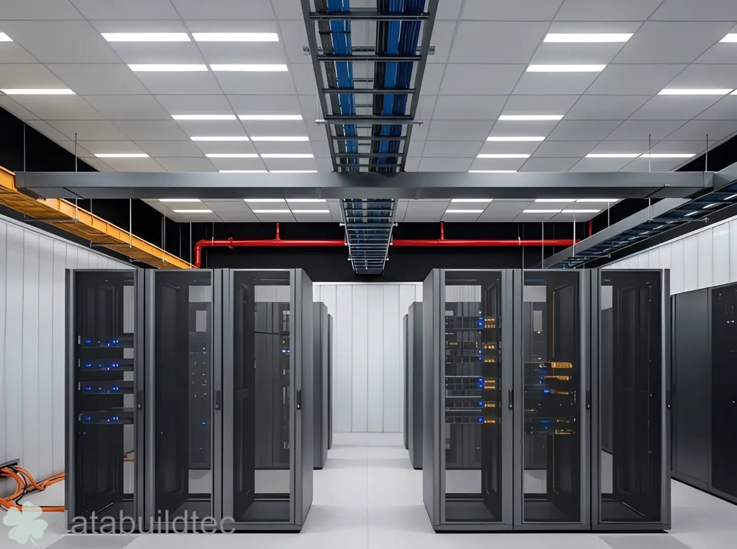 Data center with structural ceiling grid